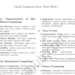 Cloud Computing Typed Short Notes + 1 Assignment Set for Quick Revision